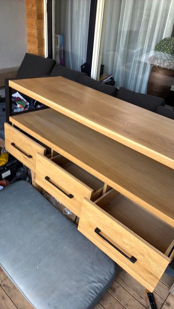 Echt eiken badkamer meubel 150 cm, Ophalen, 100 tot 150 cm, Zo goed als nieuw, Minder dan 100 cm