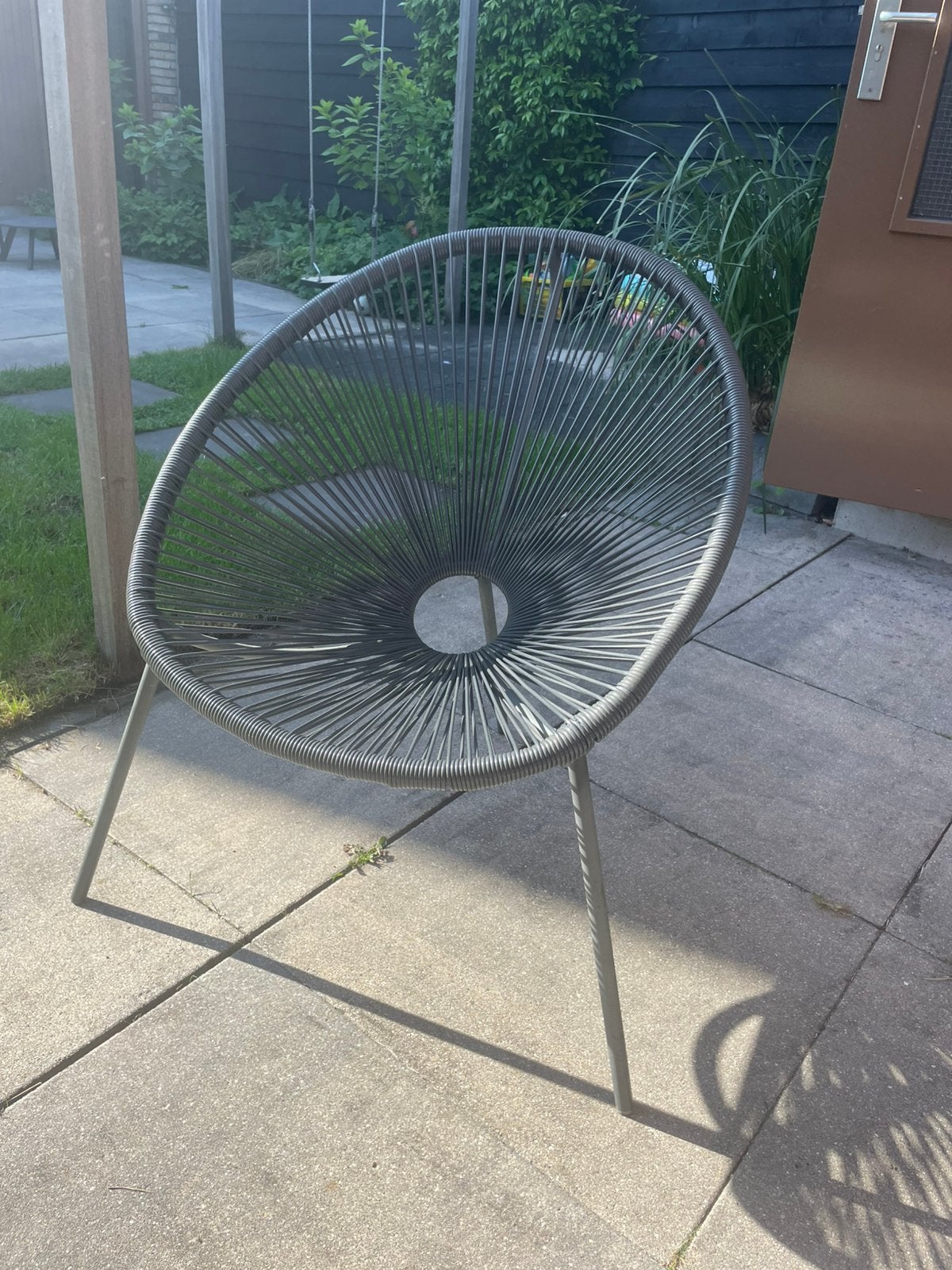 Antraciet grijs draadstoel, Tuin en Terras, Ophalen, Zo goed als nieuw