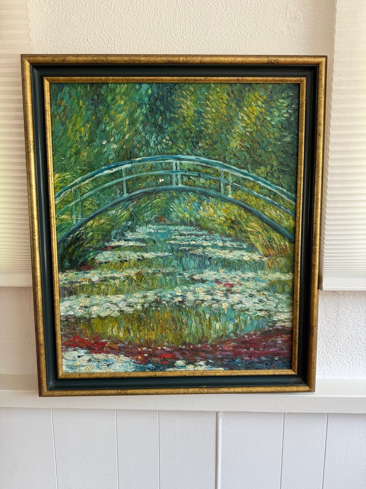 Monet 'De Japanse Brug' Schilderij - 61x71 cm, Ophalen