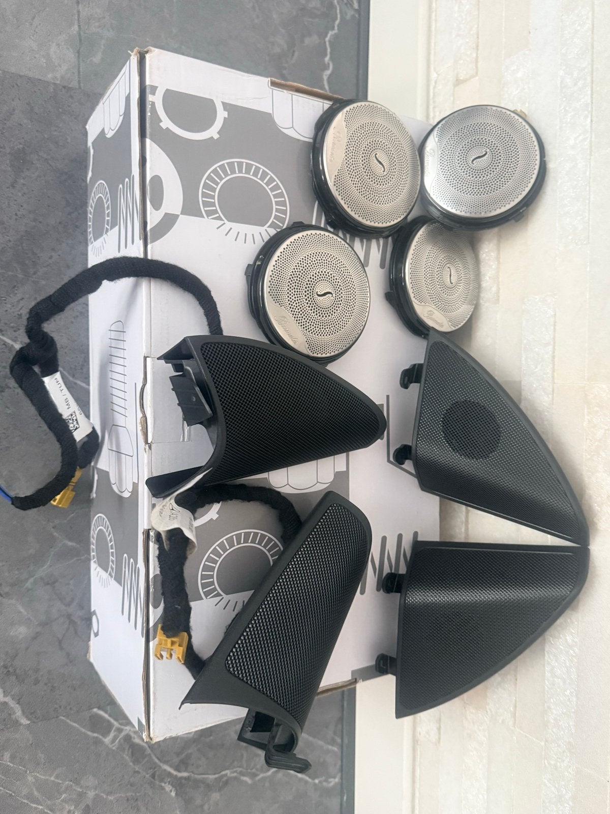 Originele Mercedes-Benz Burmester Deurspeakerset met Kappen, Auto-onderdelen, Ophalen of Verzenden, Gebruikt, Mercedes-Benz