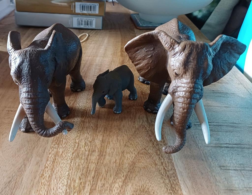 Schleich olifanten familie, Ophalen, Zo goed als nieuw, Wild dier, Beeldje of Figuurtje