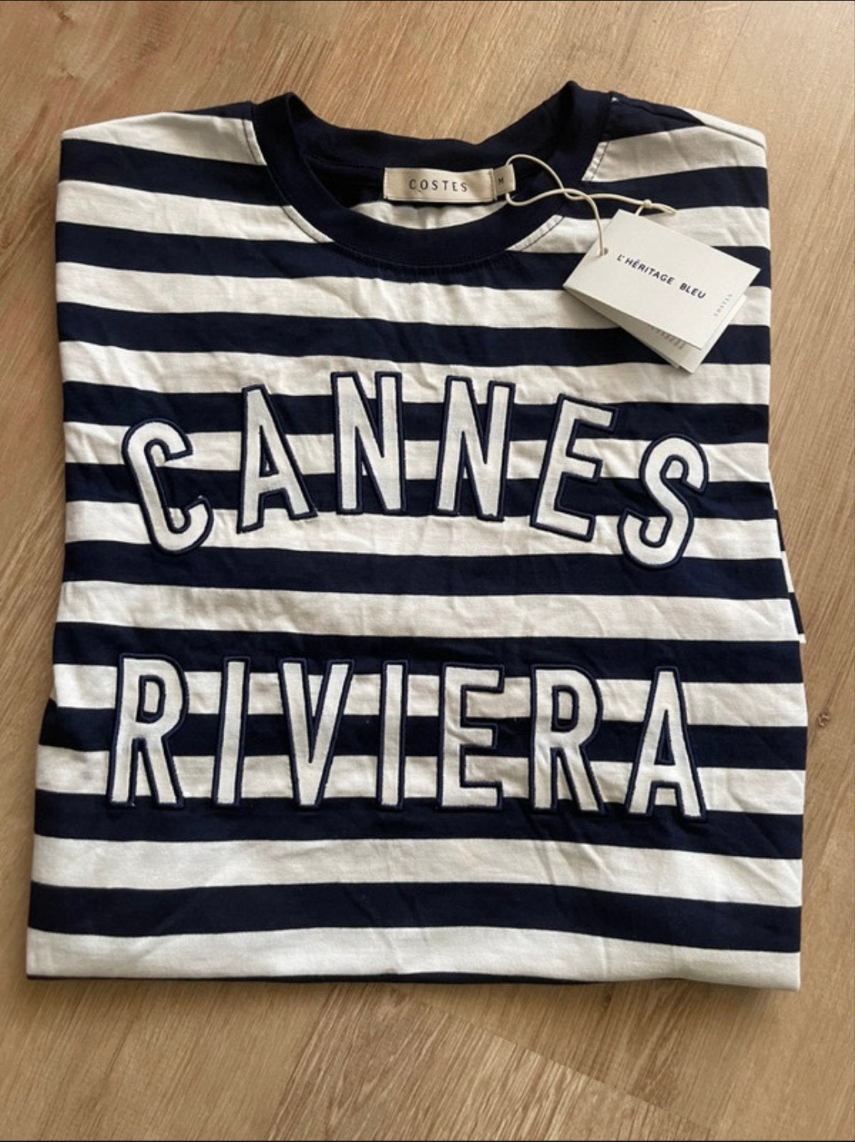 Costes Cannes Riviera gestreept T-shirt maat M, Maat 38/40 (M), Blauw, Nieuw, Ophalen of Verzenden