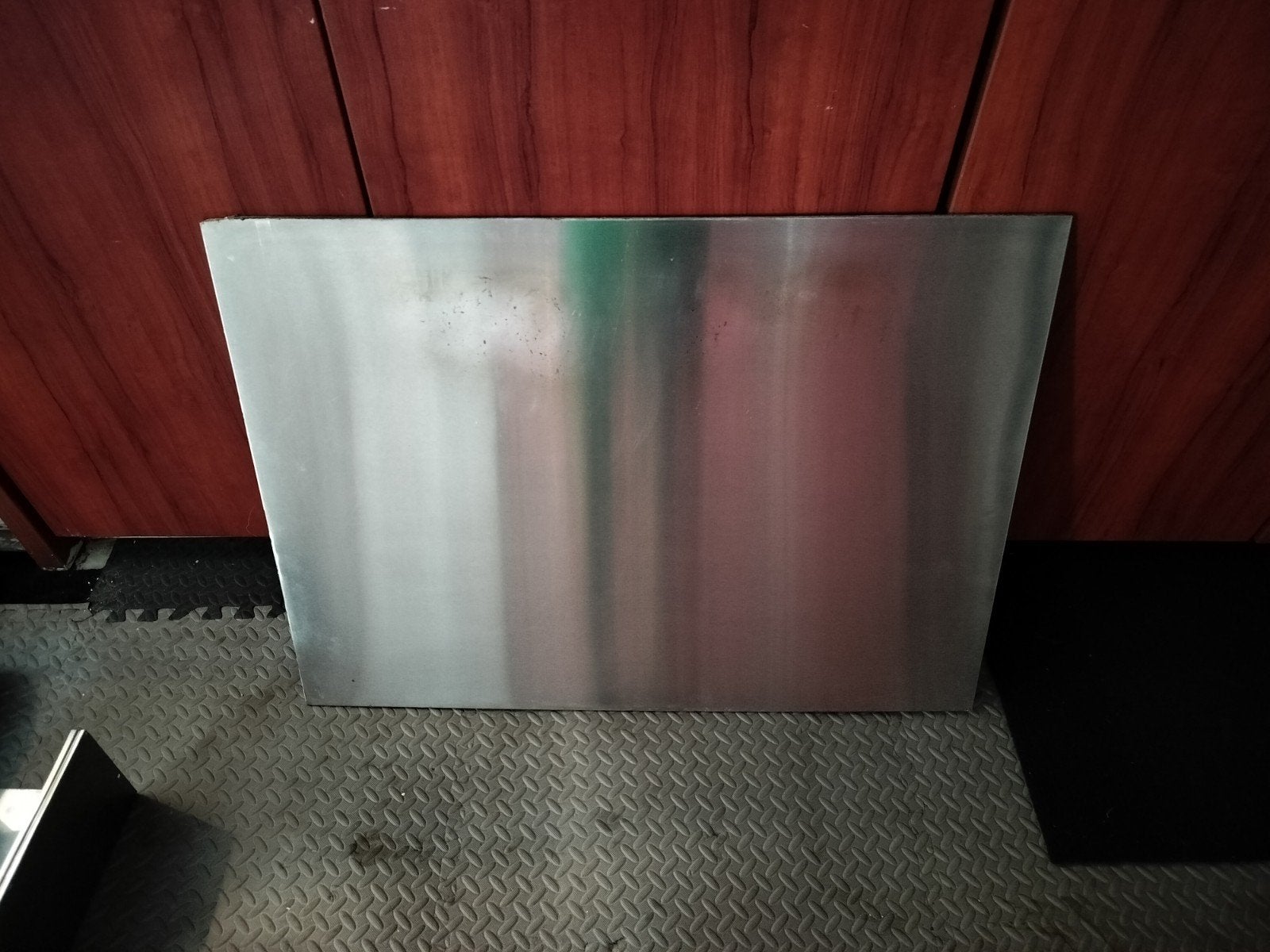Chroom achterplaat glasplaat kookplaat 90x65 cm, Ophalen, Gebruikt, Metaal