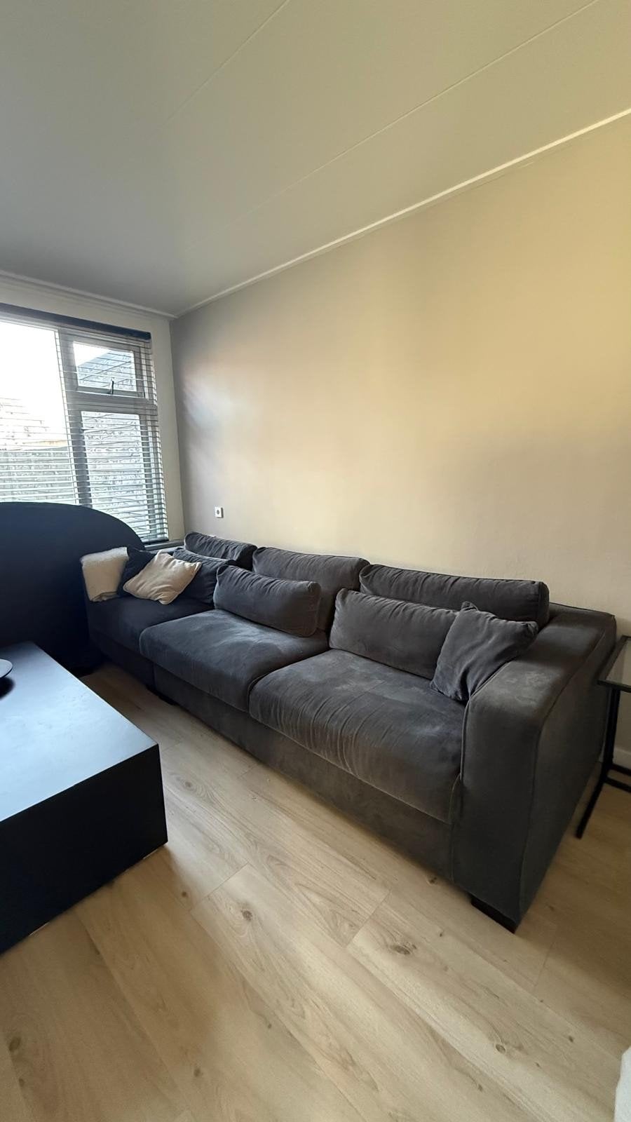 Grote  stoffen bank, Huis en Inrichting, Banken | Bankstellen, Ophalen, Gebruikt, 300 cm of meer, 75 tot 100 cm