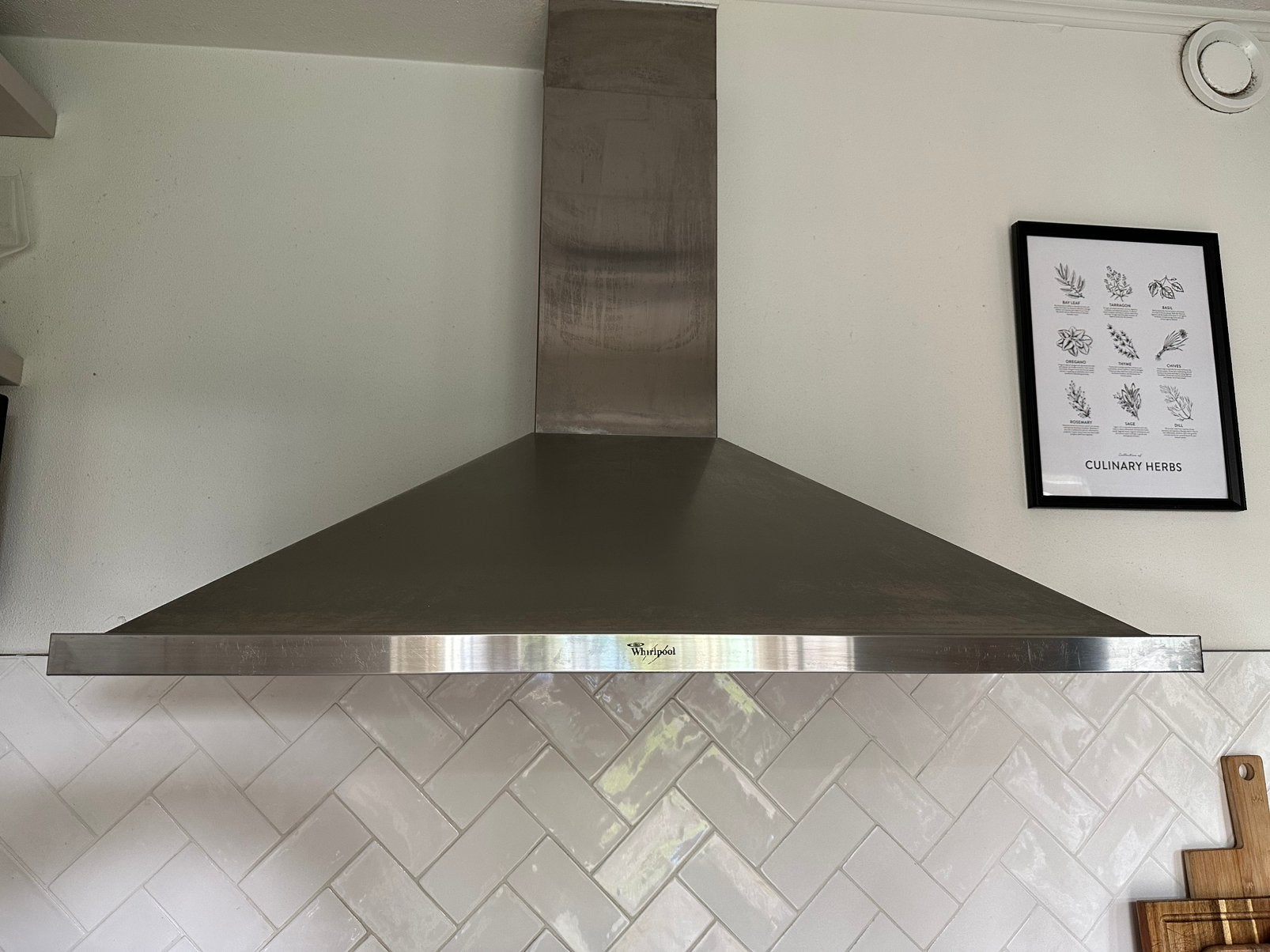 Whirlpool wand afzuigkap 90 cm breed, Ophalen of Verzenden, Zo goed als nieuw, Wandschouwkap