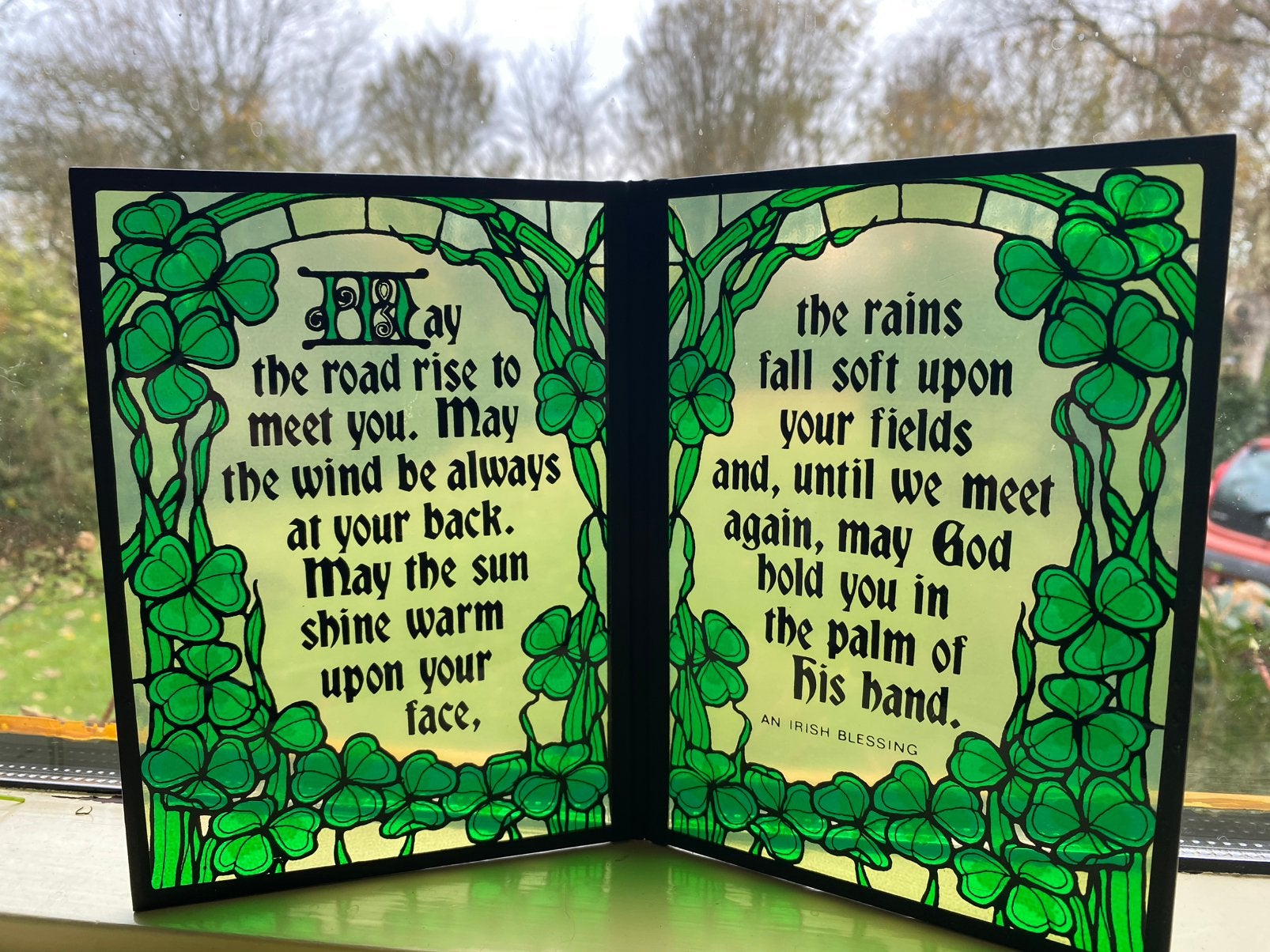Ierse blessing - zegening op glas, Ophalen of Verzenden, Gebruikt