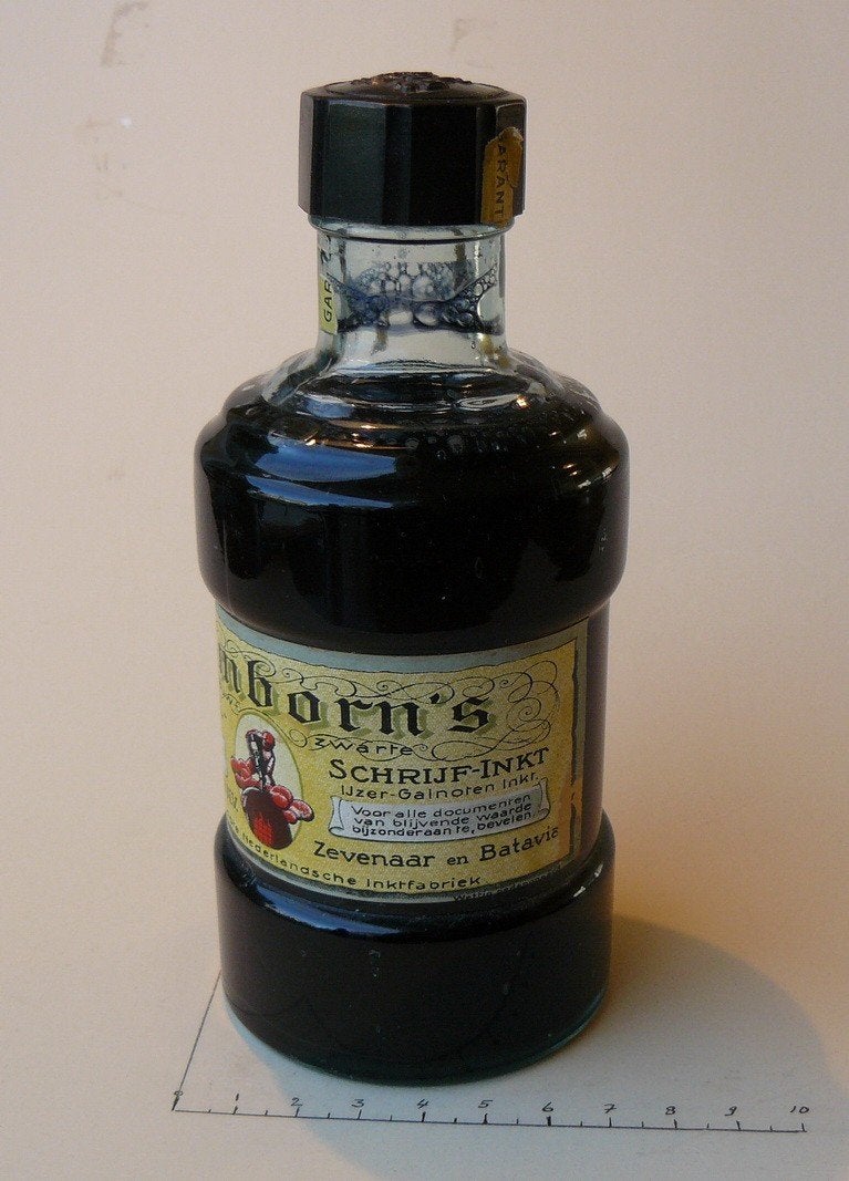 Gimborn schrijfinkt 500 cc  -  blauw/zwart, Verzenden, Zo goed als nieuw