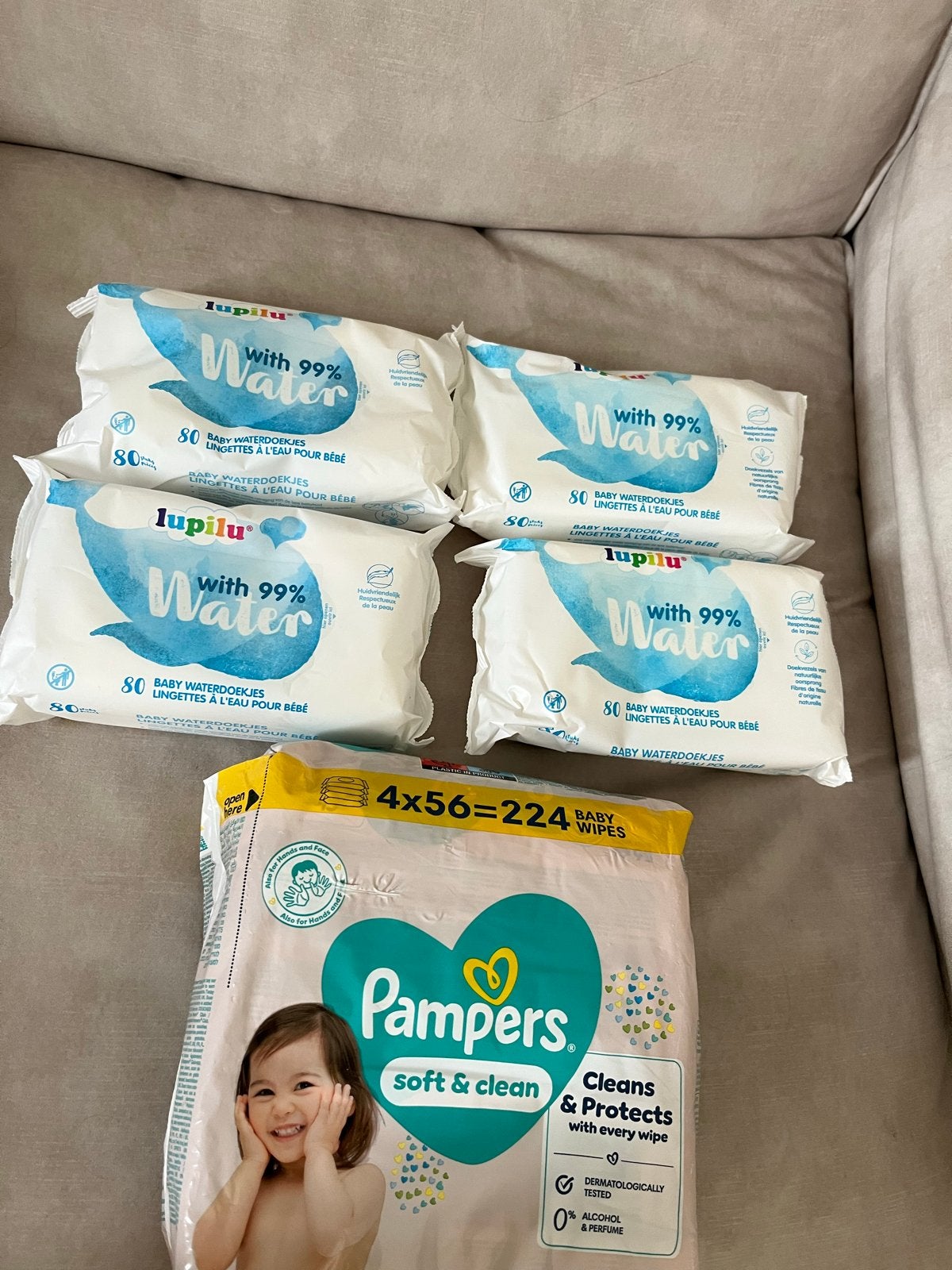 Pampers babydoekjes en Lupilu waterdoekjes, Ophalen, Nieuw
