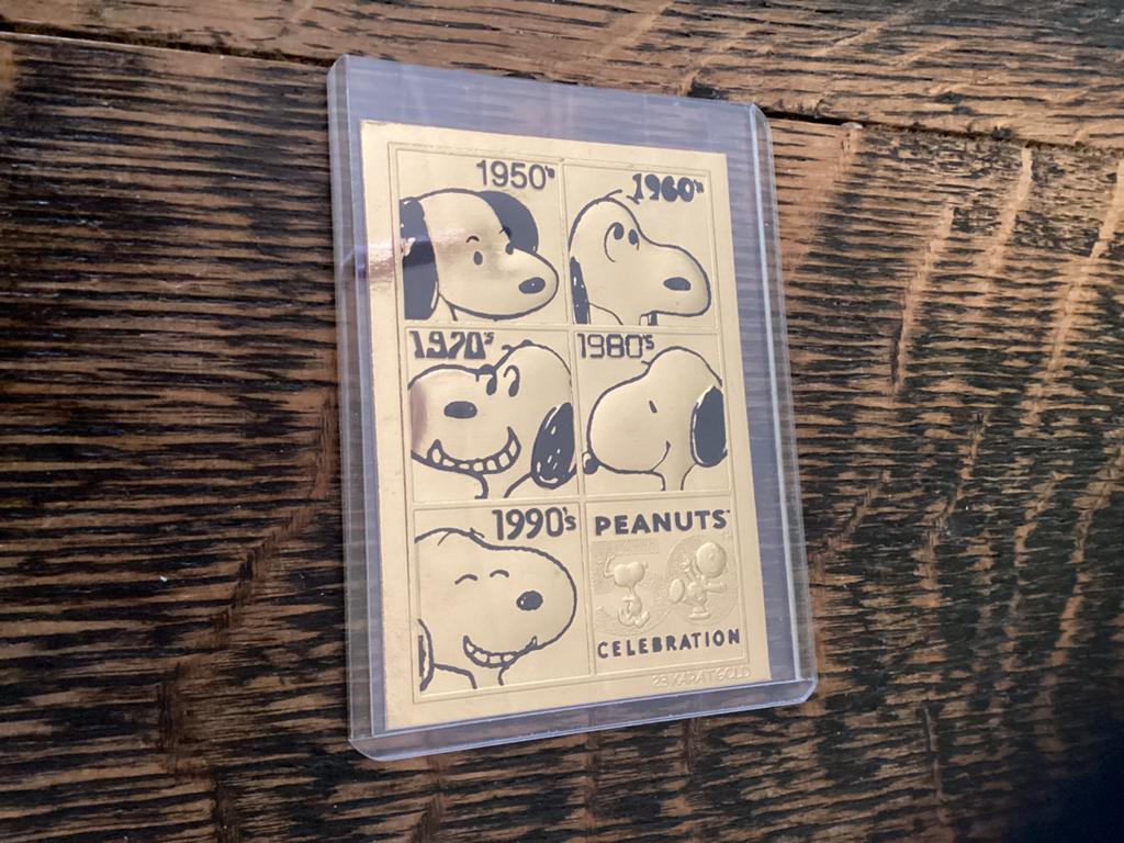 PEANUTS GOLDCARD 23kt GOLD, gelicentieerd 3262 voor 17 euro., Ophalen of Verzenden, Nieuw
