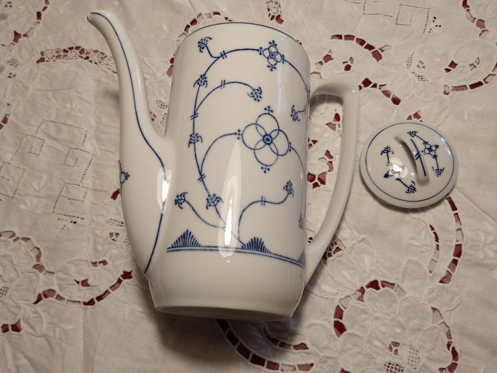 Jager eisenberg blau saks koffiepot met deksel. Vintage uit, Kan, Ophalen of Verzenden, Zo goed als nieuw, Overige stijlen