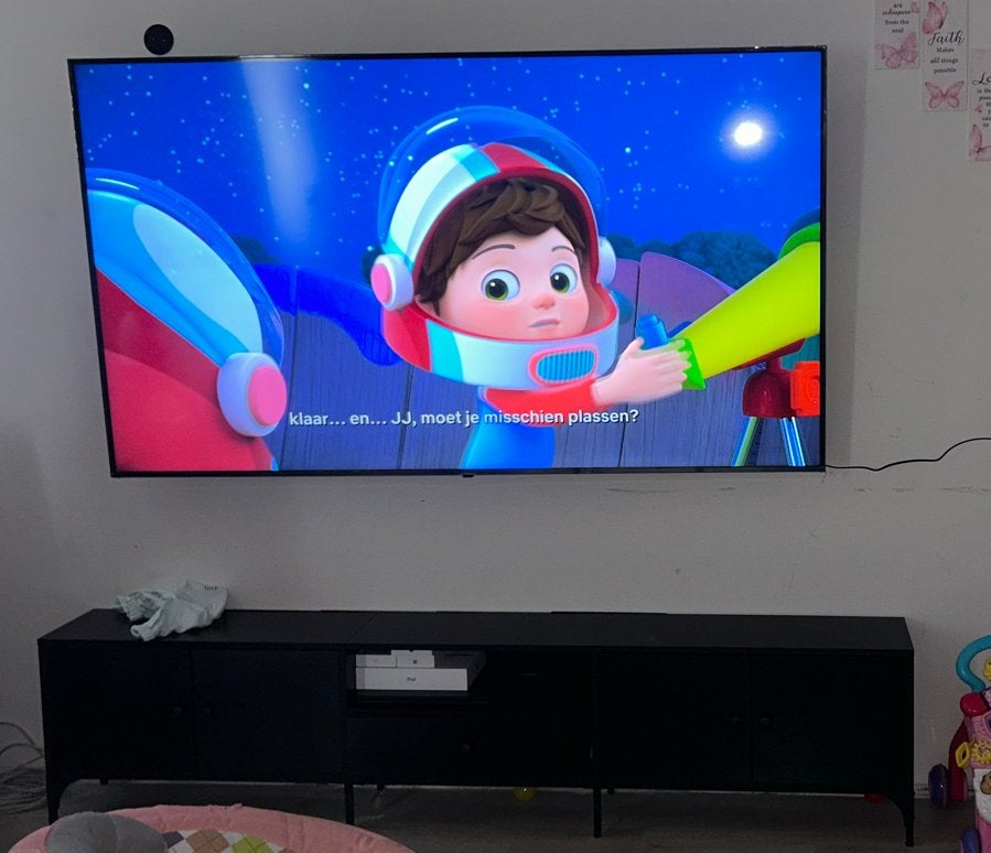 Modern zwart tv-meubel, Ophalen, Overige materialen, Gebruikt, 150 tot 200 cm