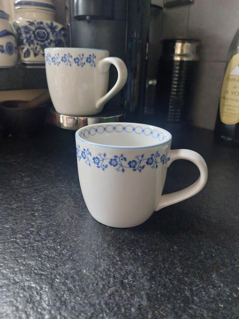 6 Bekers AH met bloemmotief, Ophalen of Verzenden, Zo goed als nieuw