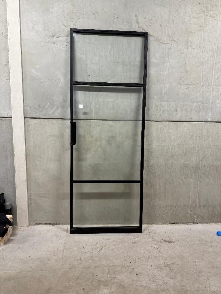 Luxe stalen taatsdeur zwart met softclose | 2688x998 | 77, Ophalen, Binnendeur, Nieuw, Glas