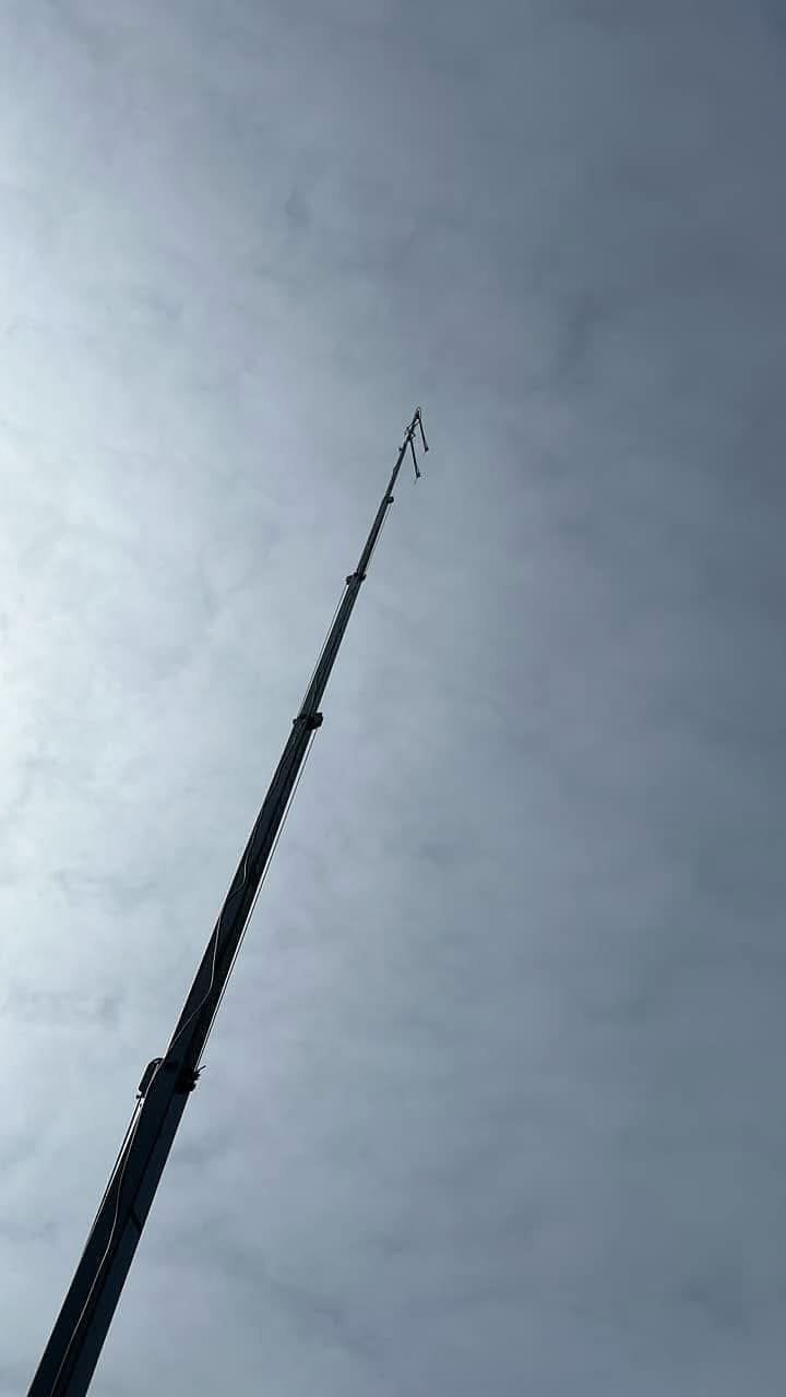 5x6 Zendmast met bok, defecte lier, Ophalen, Niet werkend, Mast