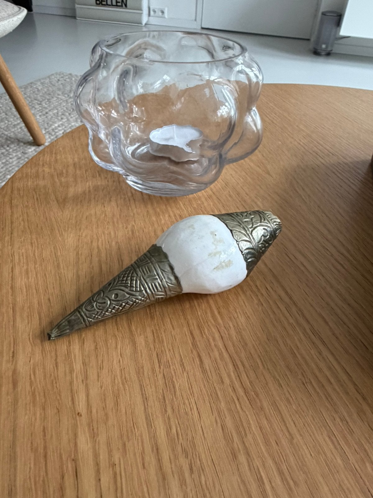 Tibetan conch shell (shankha), Ophalen of Verzenden