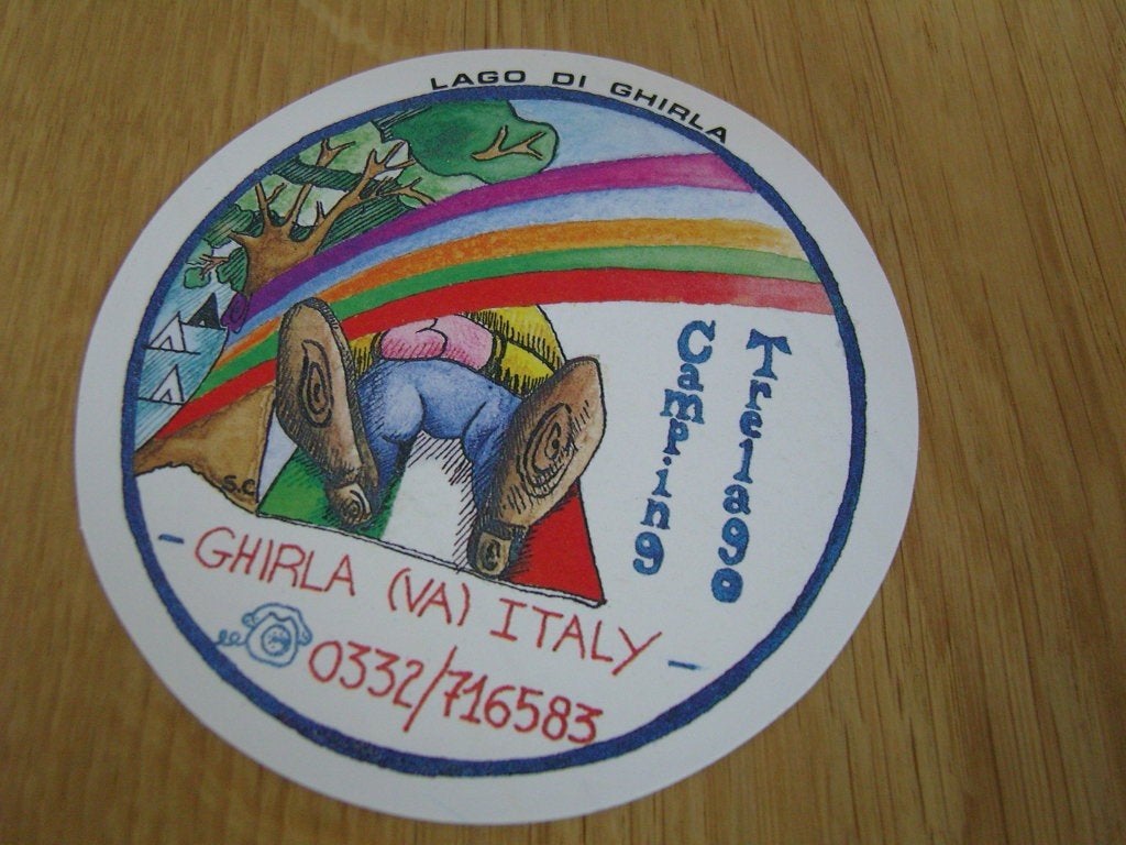 sticker italië camping trelago ghirla, Ophalen, Zo goed als nieuw
