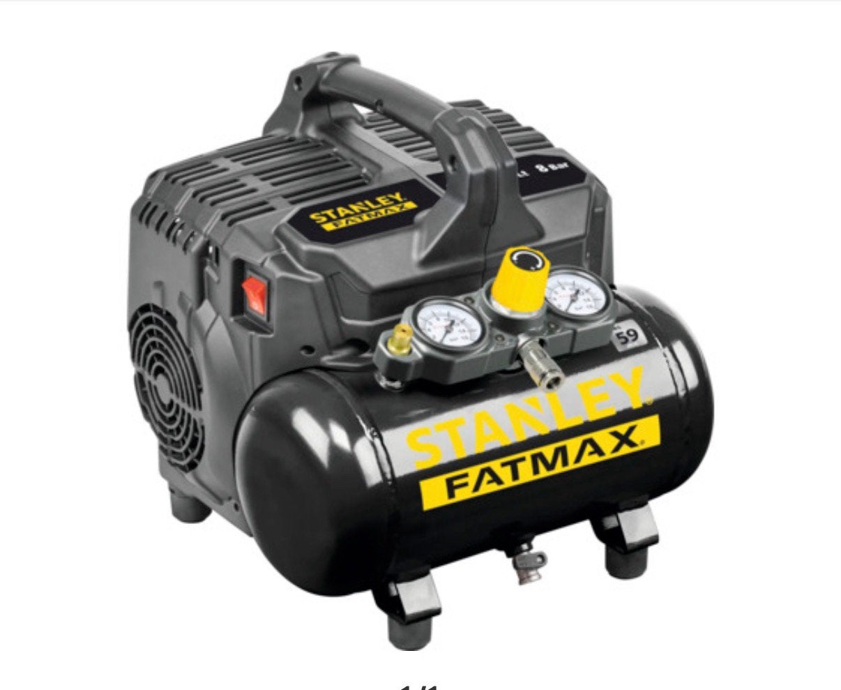 STANLEY FATMAX Compressor Silent DST 101/8/6, Ophalen, 6 tot 10 bar, Zo goed als nieuw, Minder dan 200 liter/min