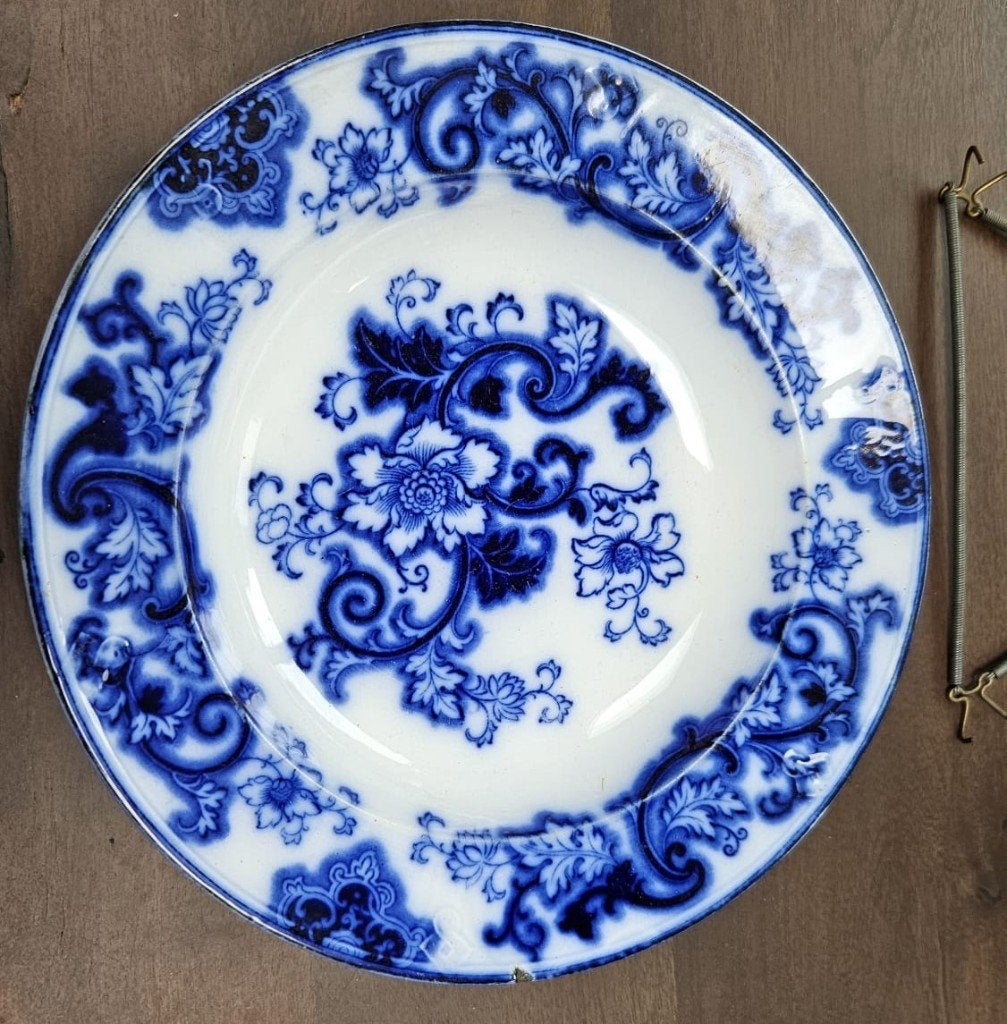 Antiek Aurora bord uit Workum - Blauw-wit decor, Ophalen