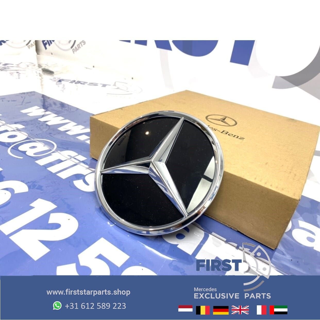 Mercedes AMG STER LOGO GLANS CHROOM W176 W177 W205 W117 W118, Auto-onderdelen, Gebruikt, -, Ophalen of Verzenden, -