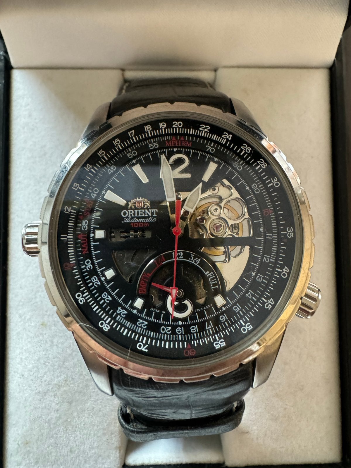 Orient Automatic Horloge - Zo goed als nieuw, Overige merken, Leer, Staal, Polshorloge