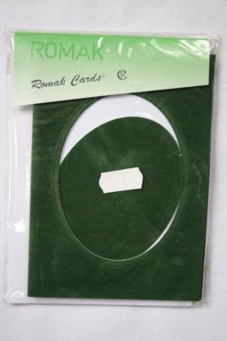 Romak Fluweelkaarten ovaal groen, Ophalen of Verzenden, Nieuw, Overige thema's, Blanco kaart of Basiskaart