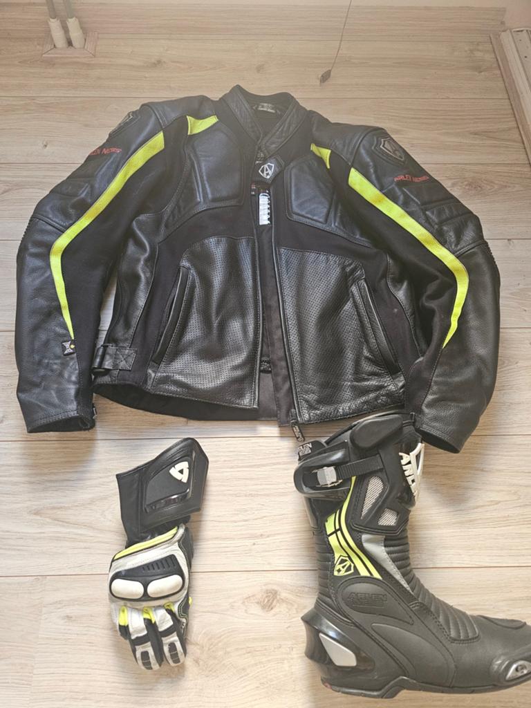 Motorjas, laarzen en handschoenen set - Arlen Ness & Rev'it, Ophalen, Heren, Jas | leer, Arlen Ness, Rev'it