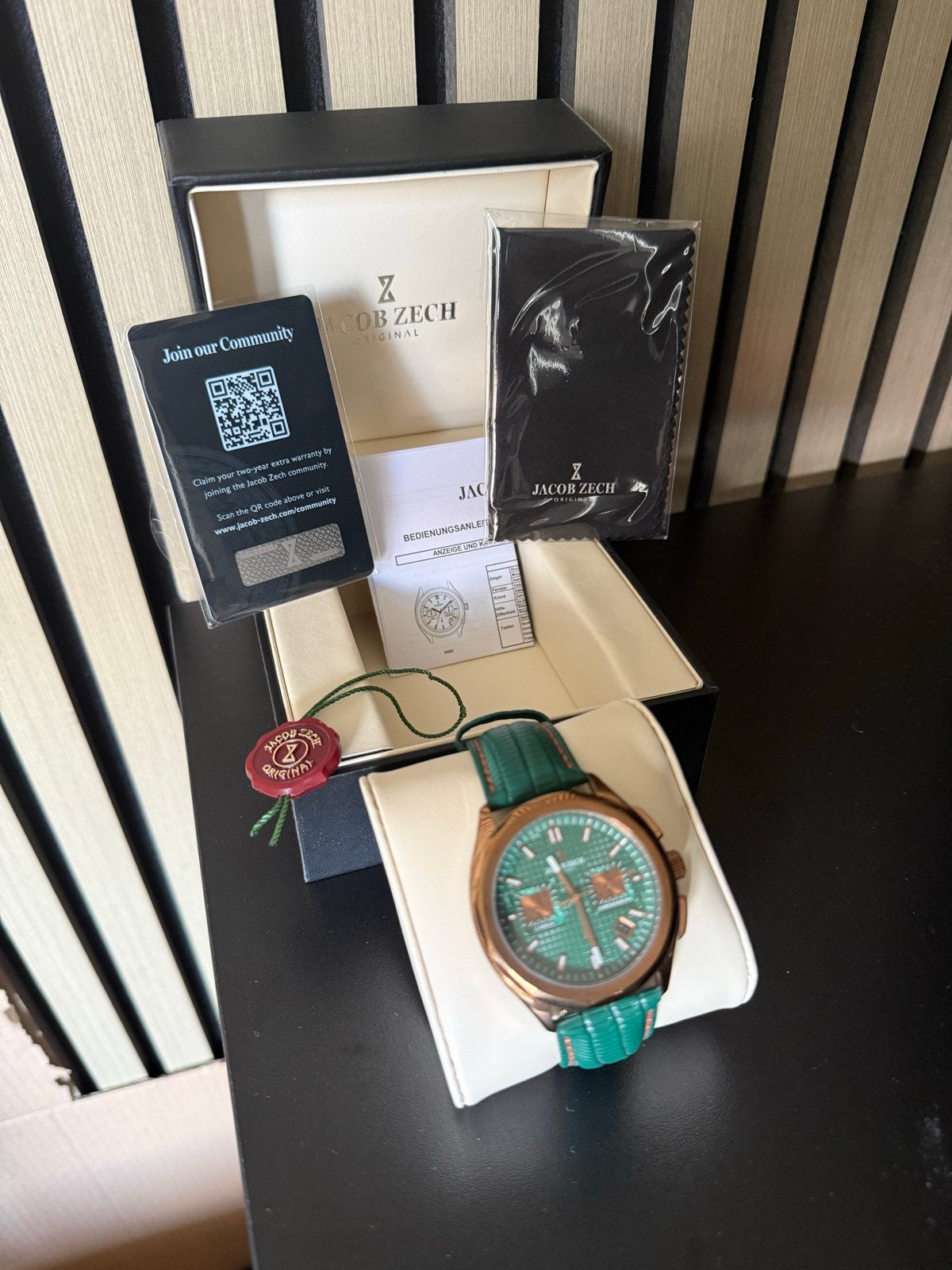 Jacob Zech Lisboa horloge chronoloog-Ongebruikt - orgi doos, Overige merken, Overige materialen, Leer, Polshorloge