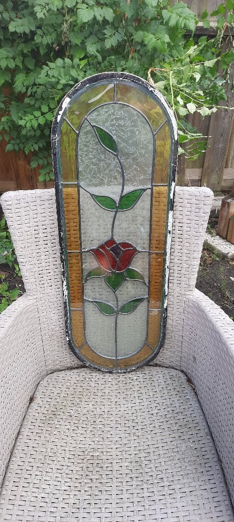 glas in lood Roos, Ophalen, Minder dan 80 cm, Zo goed als nieuw, Minder dan 80 cm
