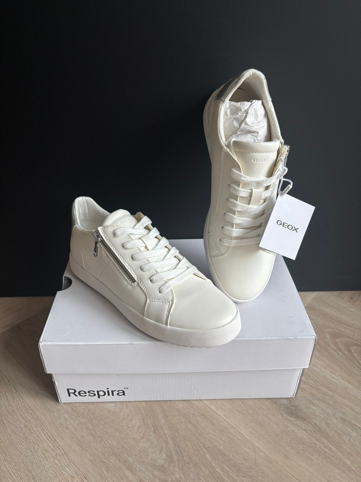 Geox Blomiee Respira dames sneakers wit maat 37 | nieuw, Wit, Nieuw, Ophalen of Verzenden, Sneakers of Gympen