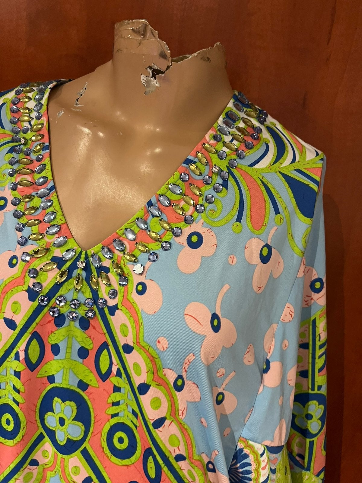 K-DESIGN jurk met strass maat m zgan, Maat 38/40 (M), K-design, Blauw, G