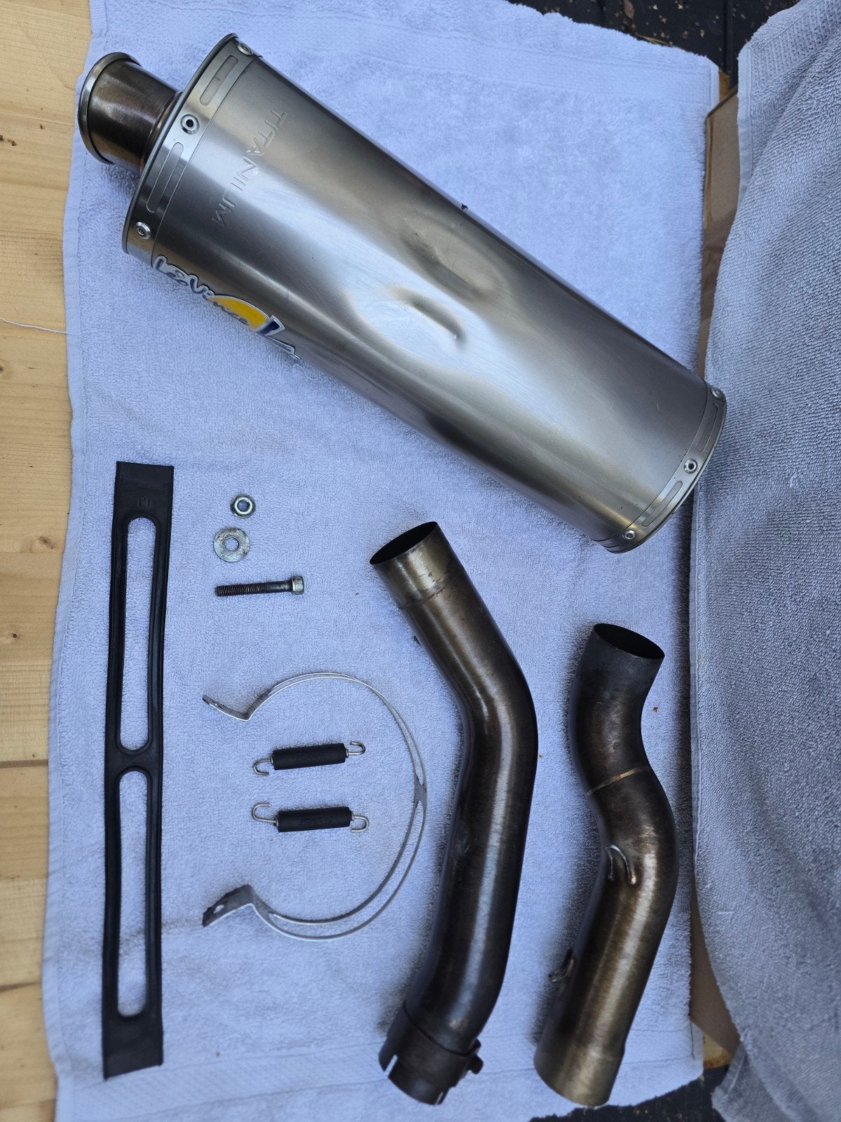 LeoVince SBK titanium uitlaat, Motoren, Ophalen of Verzenden, Gebruikt