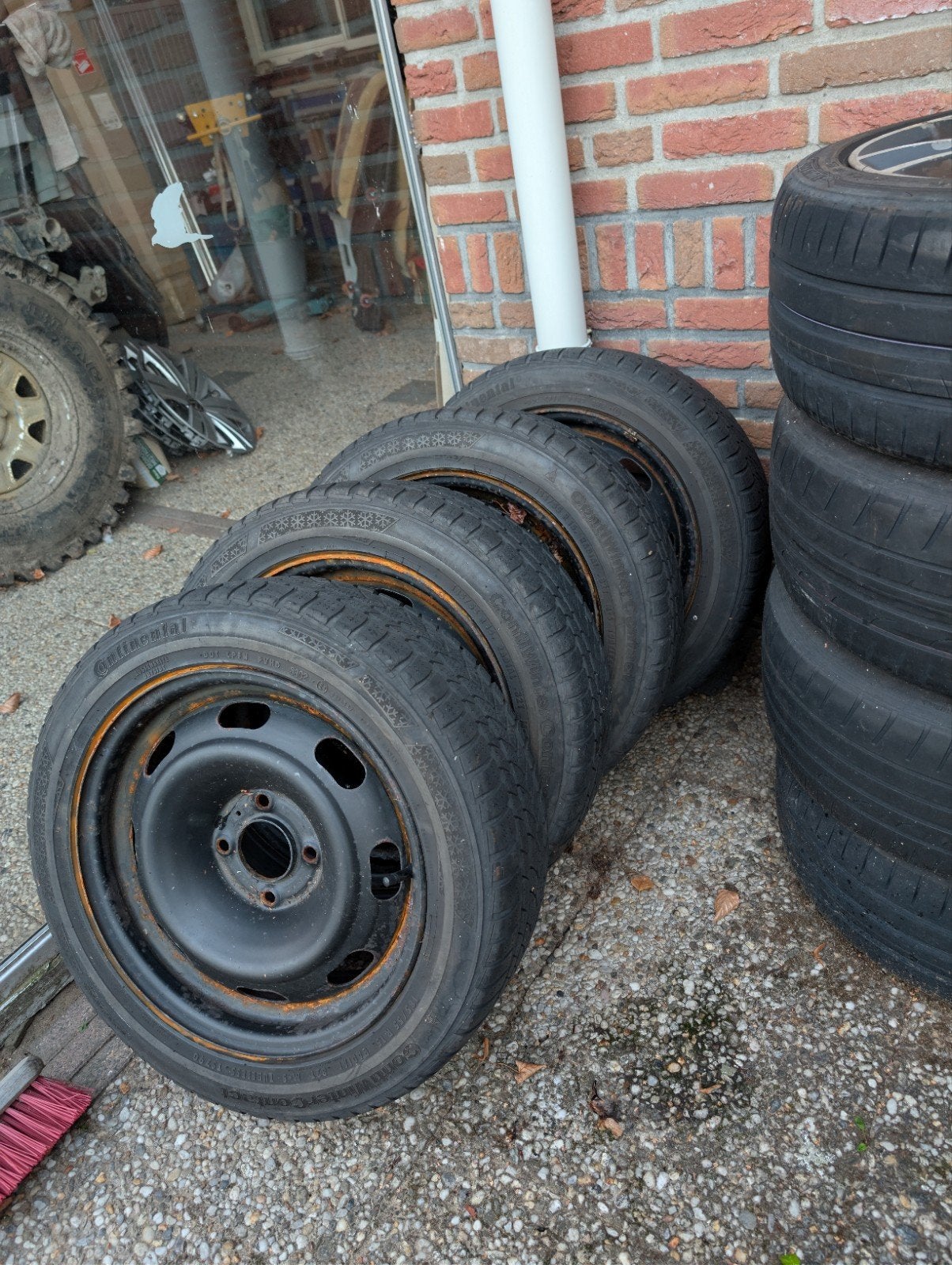 Stalen velgen Peugeot 206, 15 inch 4x108 met winterbanden, Auto-onderdelen, Banden en Velgen, Gebruikt, 15 inch, Banden en Velgen