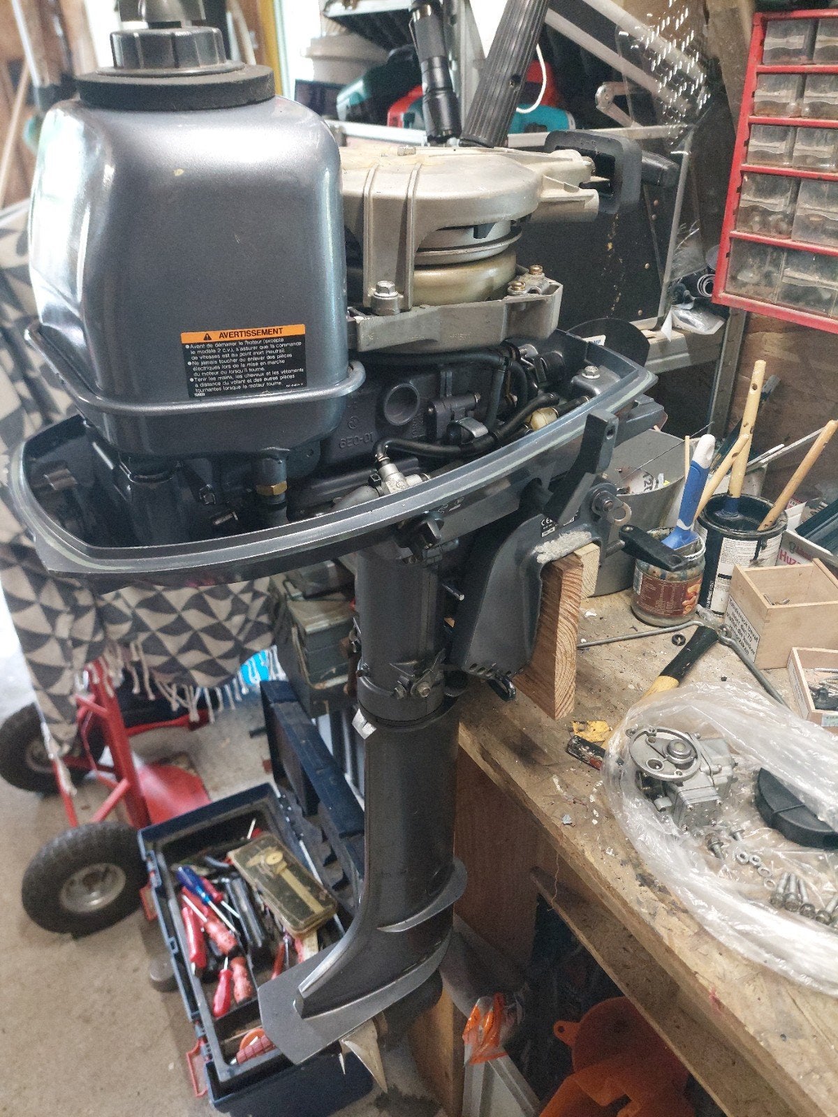 Yamaha 4 pk 2 takt langstaart buitenboordmotor - compleet in, Watersport en Boten, Ophalen of Verzenden, Gebruikt, Motor en Techniek