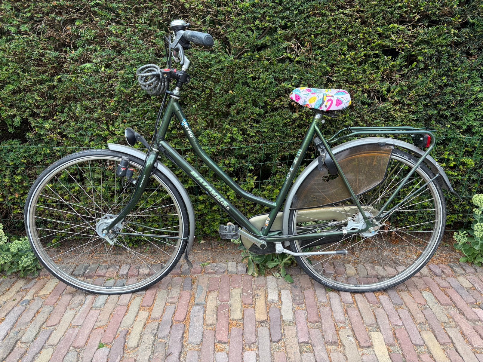 Batavus retro fiets groen, Ophalen, Versnellingen, Batavus, 53 tot 56 cm