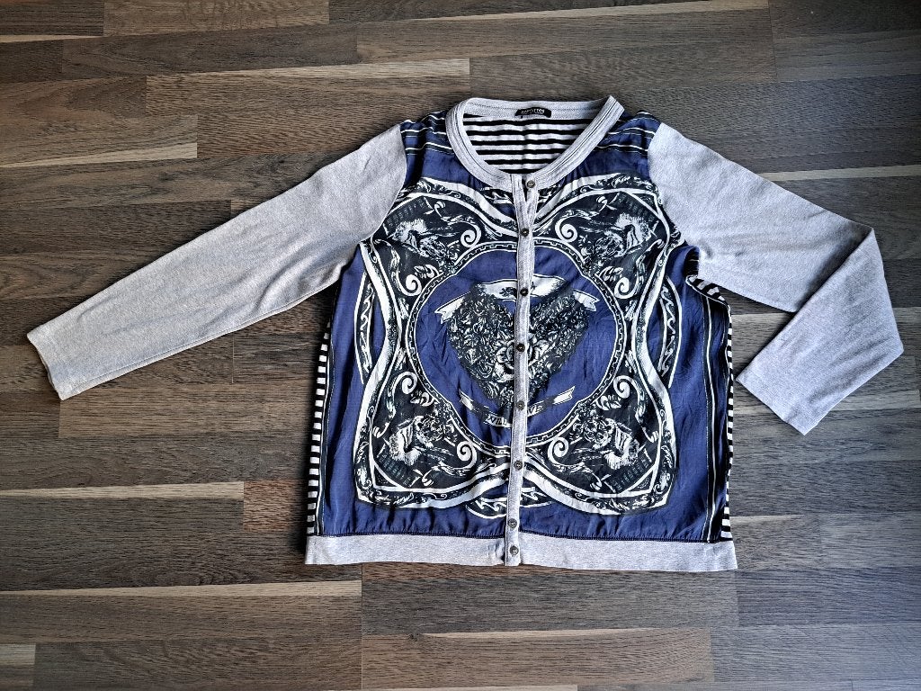 Margittes vest met print en strepen, in pure zijde, 44, Blauw, Maat 42/44 (L), Margittes, Ophalen of Verzenden