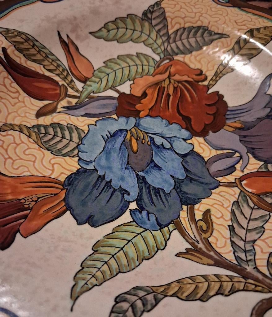 Art Deco Unica Plazuid Gouda gesigneerd plateel Delfts Blauw, Antiek en Kunst, Antiek | Keramiek en Aardewerk, Ophalen of Verzenden