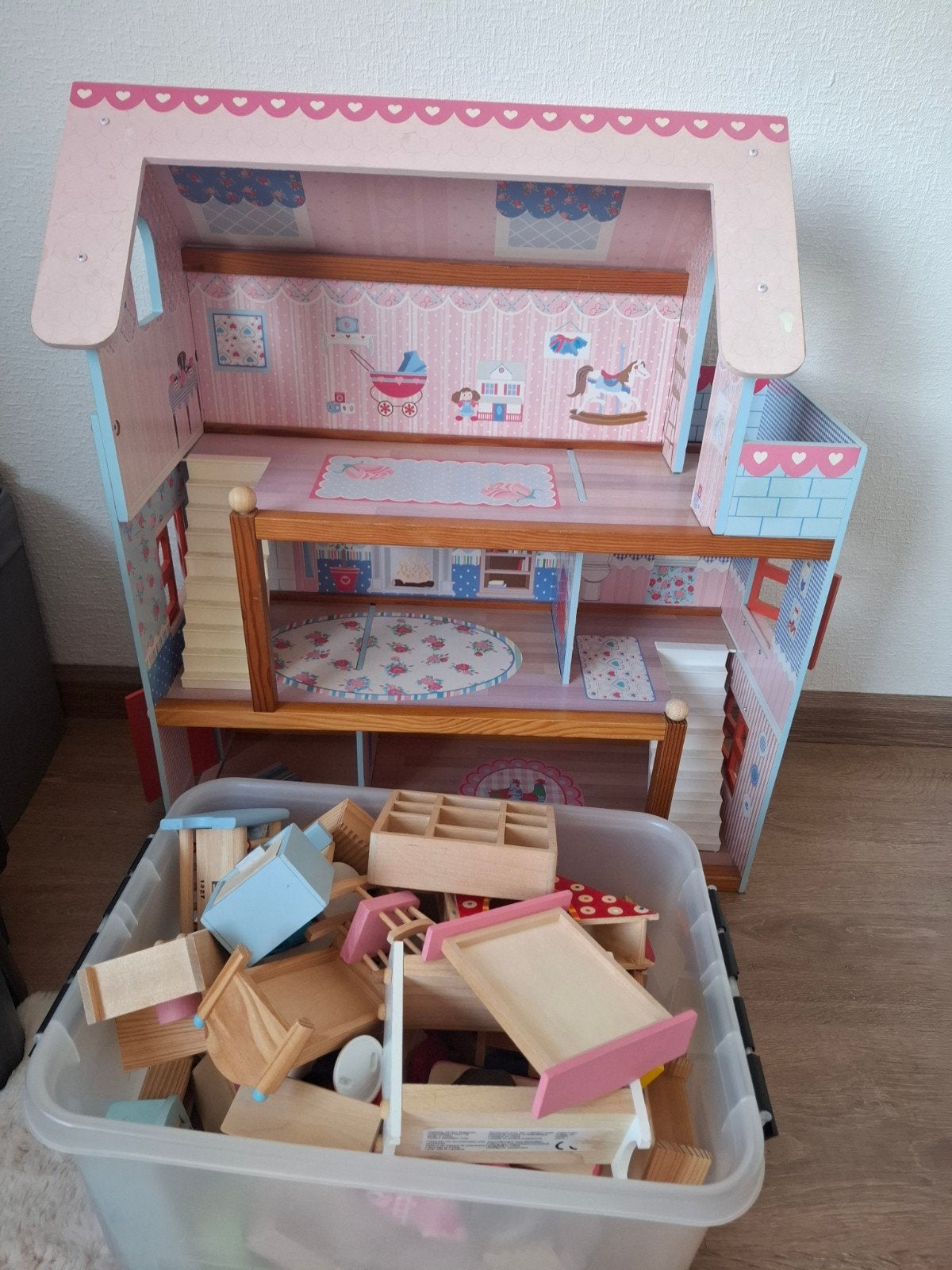 houten poppenhuis incl toebehoren, Verzamelen, Ophalen, Poppenhuis