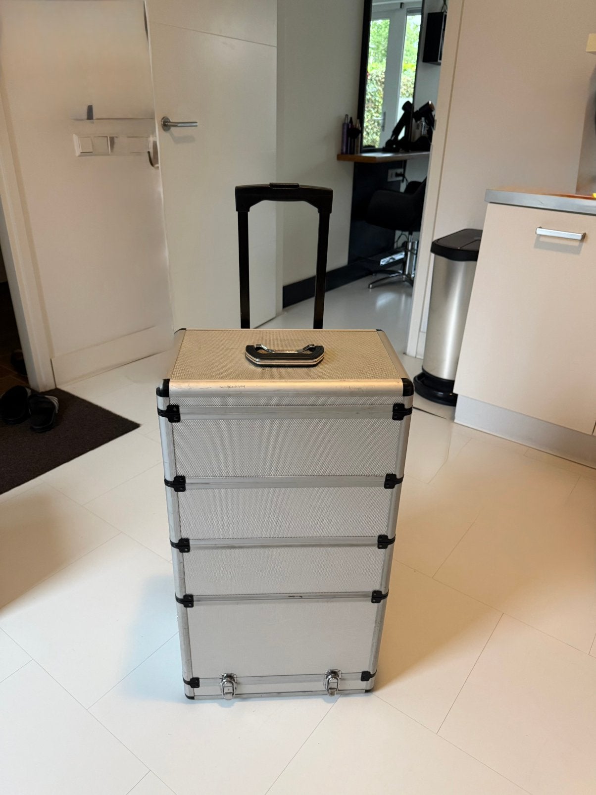 Aluminium opbergkoffer / trolley op wielen – stevig en ruim, Ophalen, Gebruikt, Overige kleuren, Hardcase