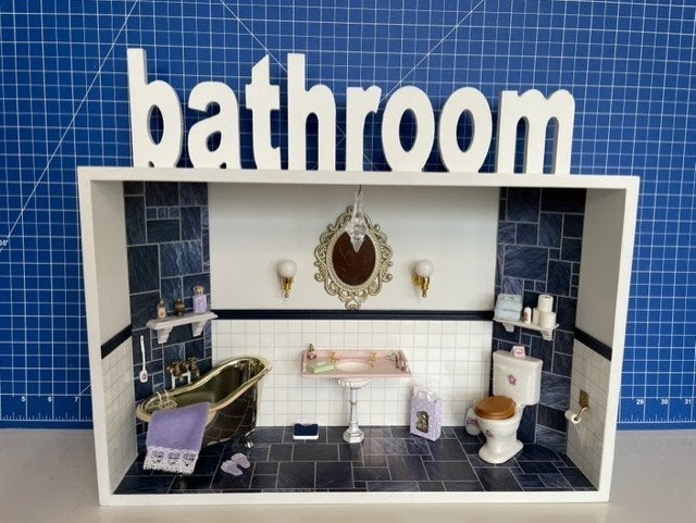 poppenhuis Kijkkast Bathroom, Verzamelen, Ophalen of Verzenden, Nieuw, Poppenhuis