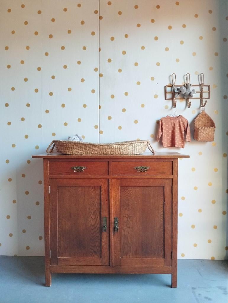 Vintage dressoir eikenhout / Art Deco / bezorgen mogelijk, 50 tot 70 cm, Ophalen of Verzenden, 90 tot 105 cm, 100 cm of meer