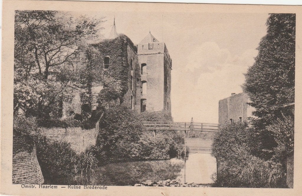 omstr. haarlem- ruine brederode, Ophalen of Verzenden, Voor 1920, Noord-Holland