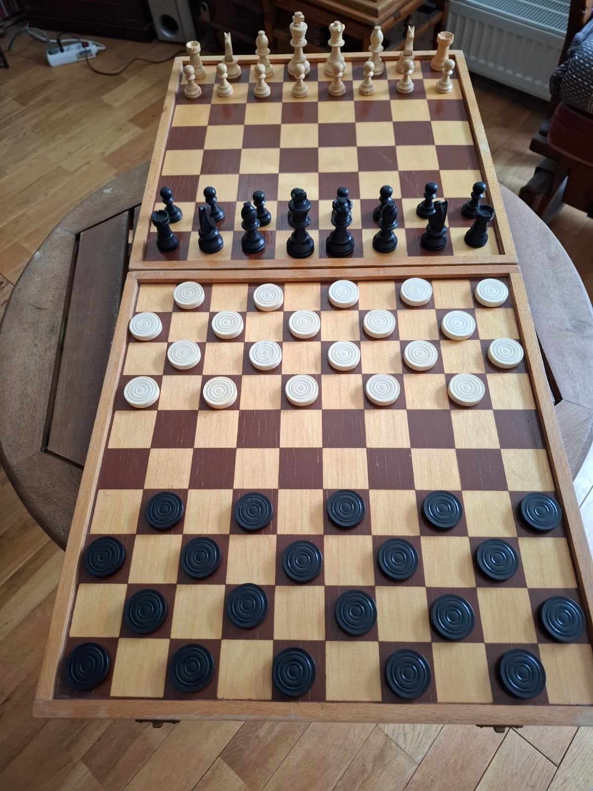 Prachtige set: Schaak, Dam, Backgammon, Ophalen of Verzenden
