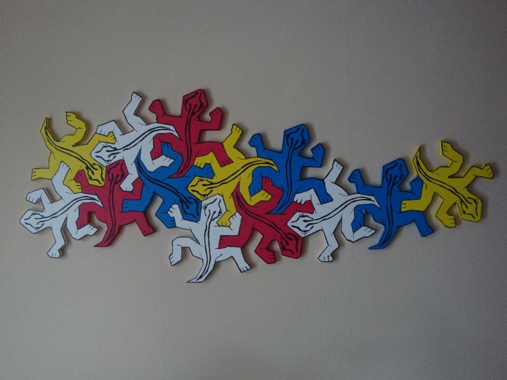Escher-Mondriaan combinatie, Ophalen, Houtsnijwerk, 50 - 100 cm, Europa