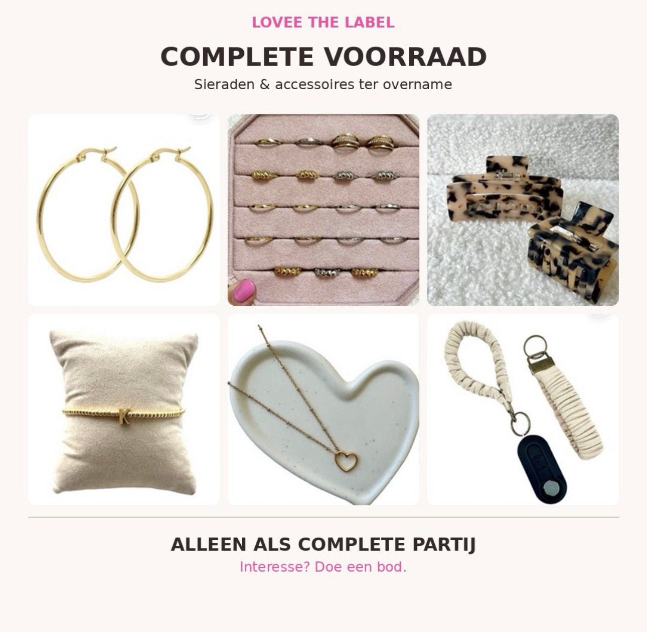 COMPLETE SIERADENVOORRAAD TER OVERNAME, Ophalen, Nieuw, Oor- of Traguspiercing
