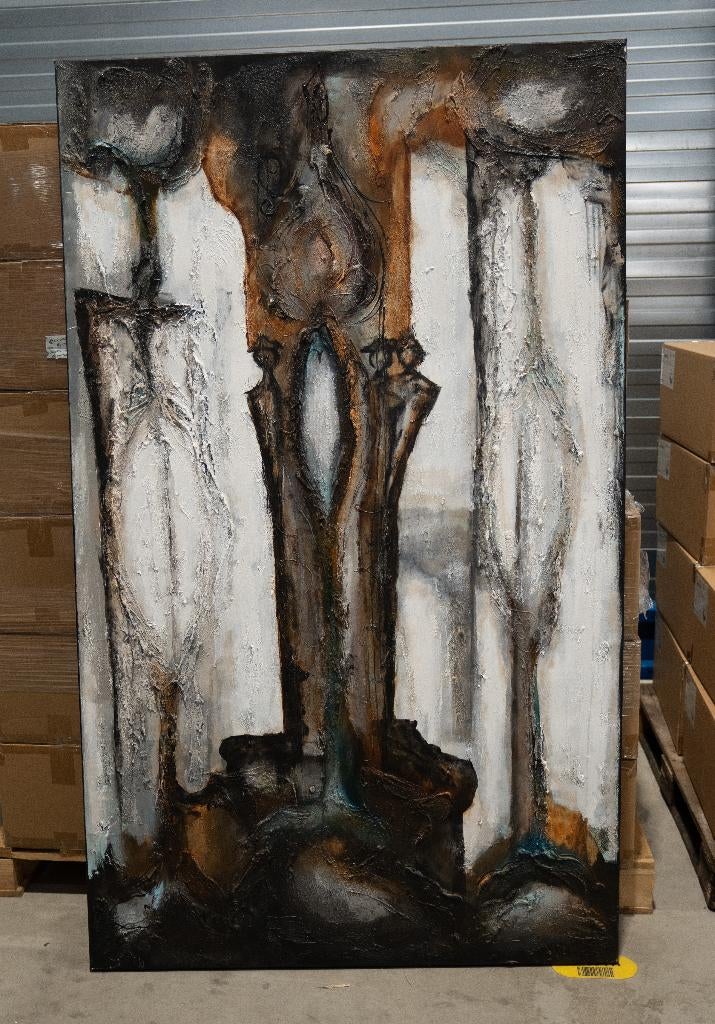 Groot Abstract Schilderij met Diepte & Structuur, Ophalen