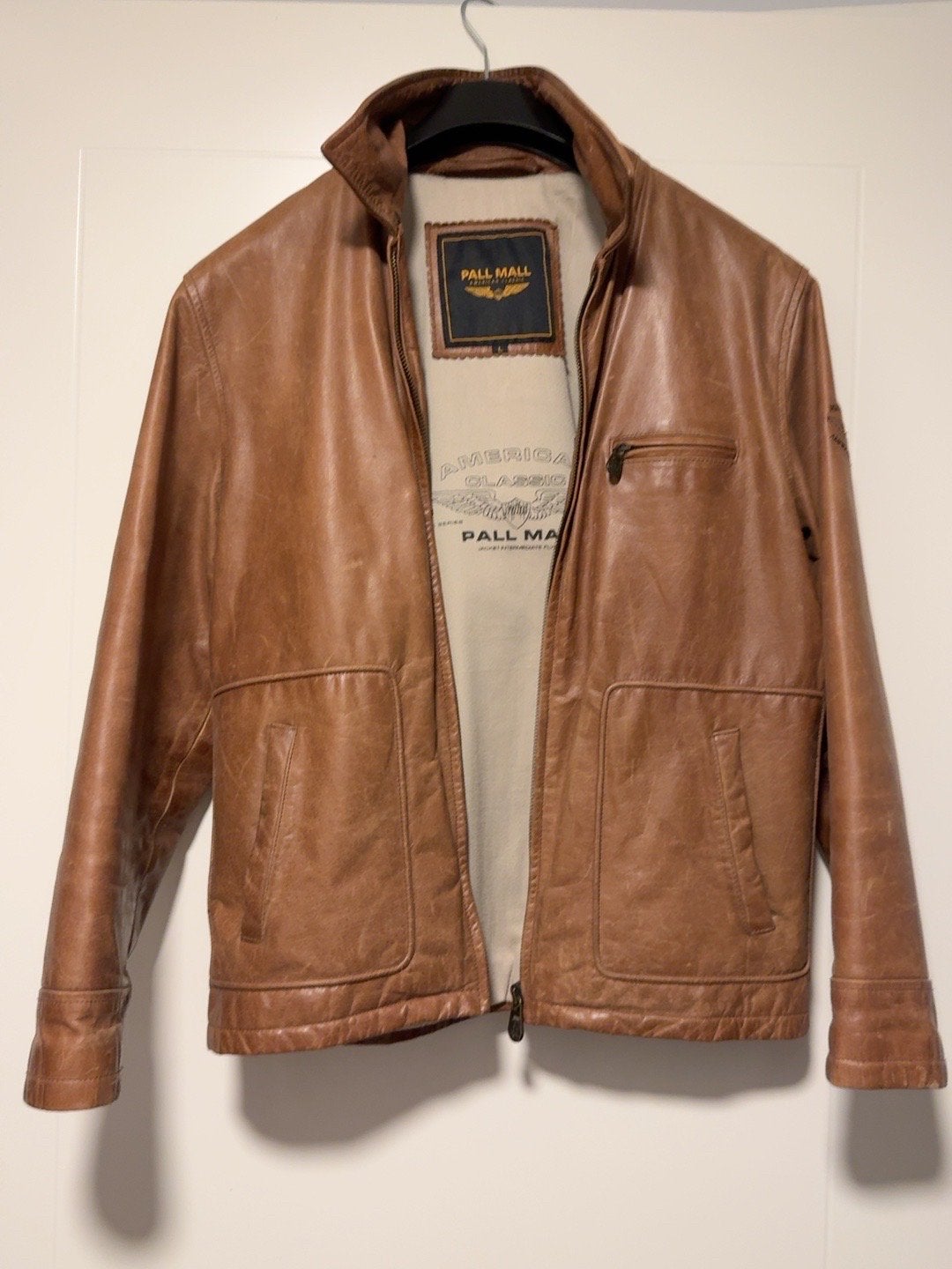 Pall Mall American Classic leren jas – cognacbruin – maat L, Ophalen of Verzenden, Zo goed als nieuw, Maat 52/54 (L), Bruin