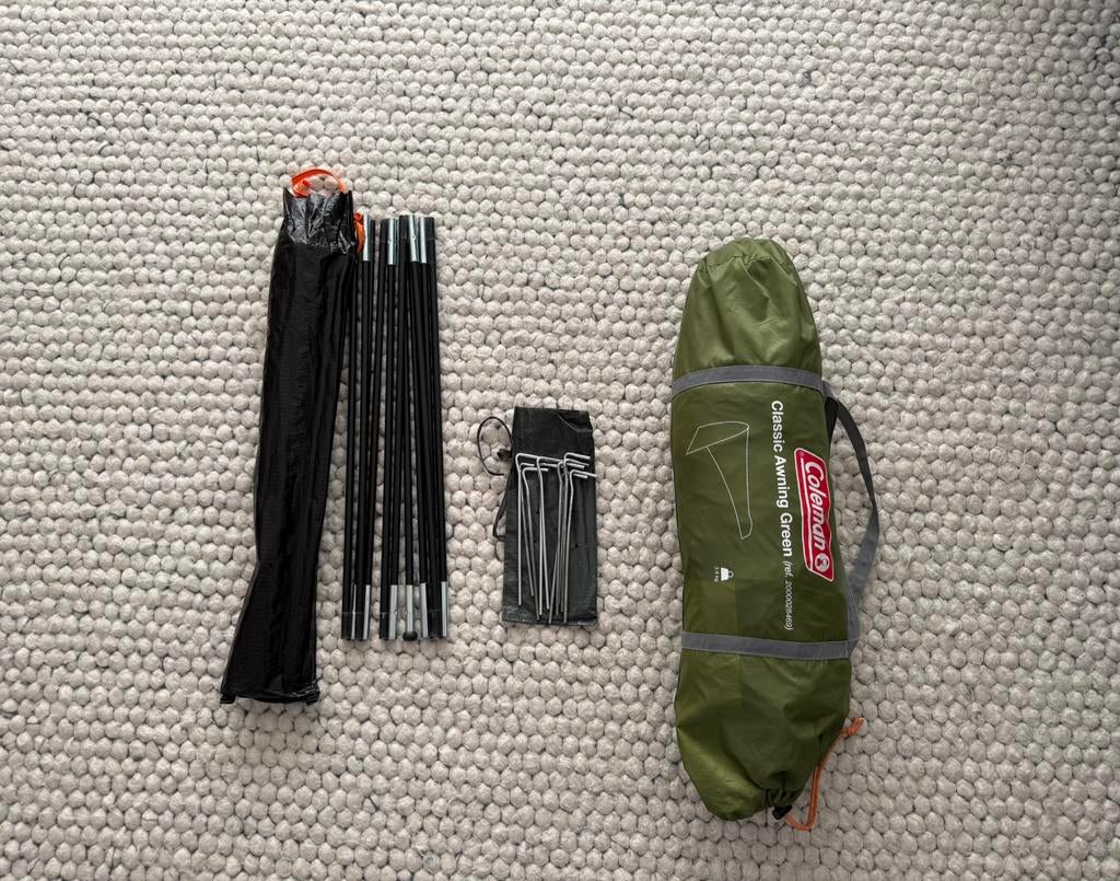 Luifel Coleman Classic Awning Green + Coleman 4 pers tent, Ophalen, Zo goed als nieuw