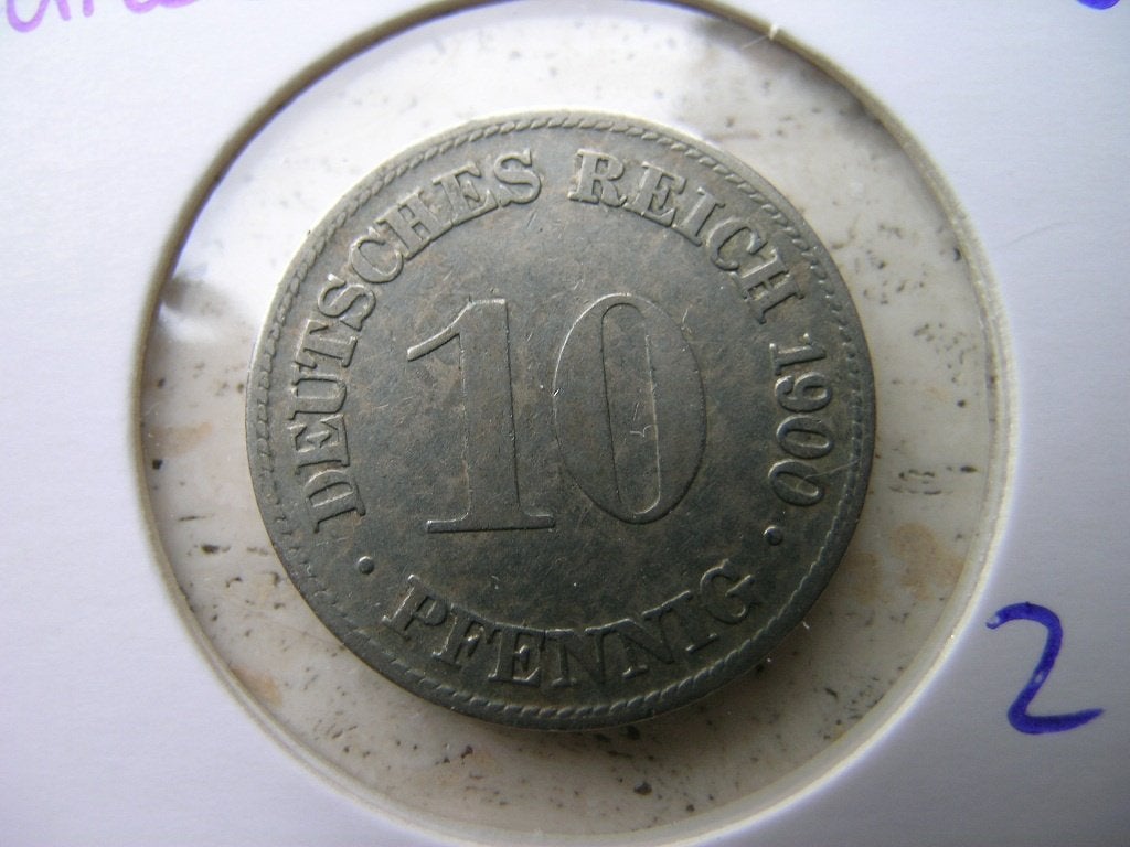 10 Pfennig 1900 D Duitsland (nr 2), Ophalen of Verzenden, Duitsland, Losse munt