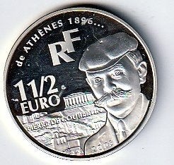 1 1/2  euro  2003  Frankrijk. km. 1361  proof/unc, Ophalen of Verzenden, Frankrijk, Losse munt, Zilver