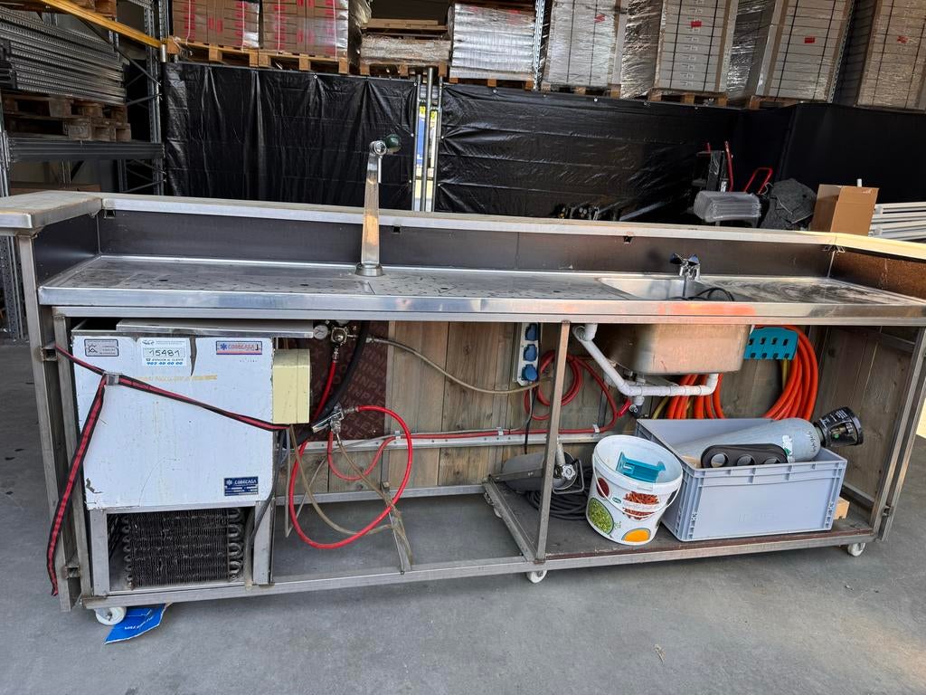 Mobiele Bar met Tap en Spoelbak - Ideaal voor Evenementen, Ophalen, Gebruikt, Overige merken
